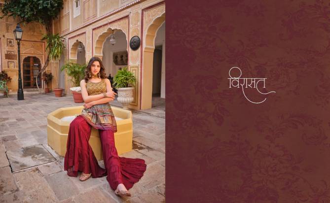 Virasat Noor 1001 To 1004 Series Wedding Wear Top Sharara With Dupatta Readymade Suits Wholesale Shop In Surat
